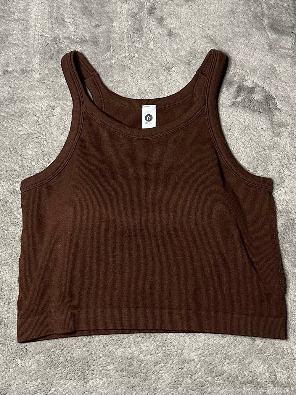 Brown Padded Cropped Tank Top